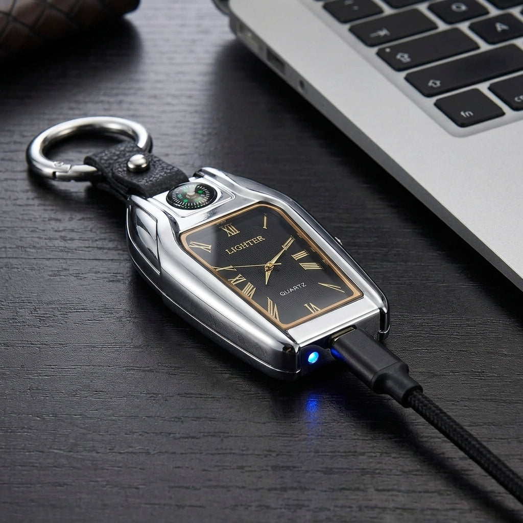 Elegant Car Keychain Watch Light