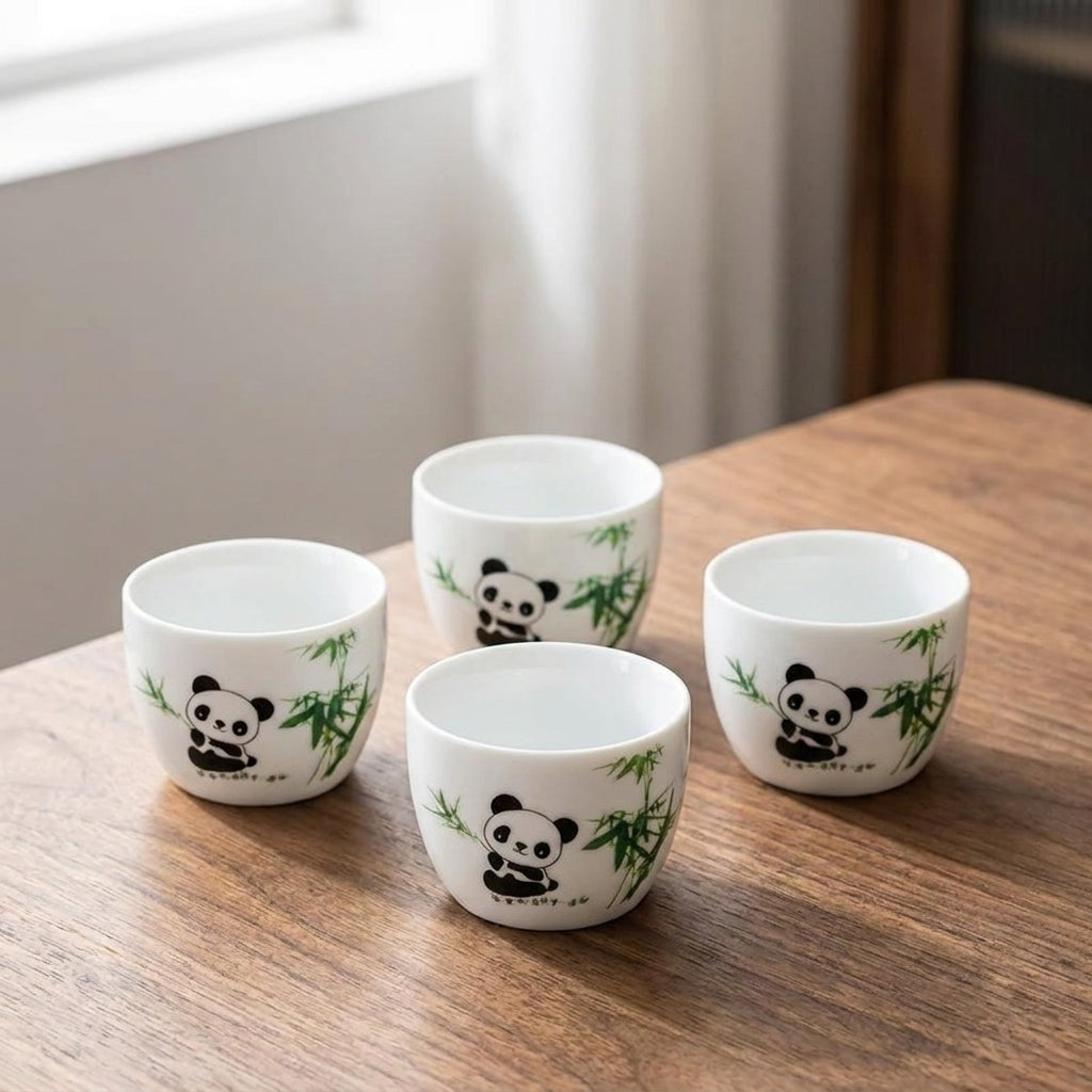 Panda Spin Rotating Tea Set