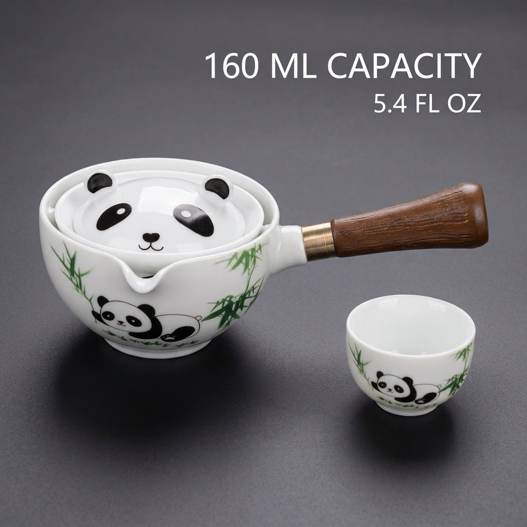 Panda Spin Rotating Tea Set