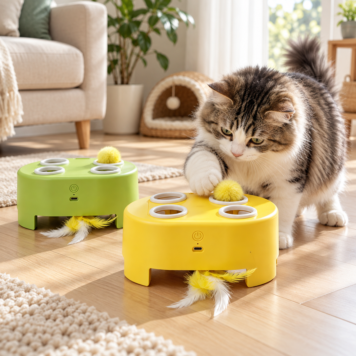 Cheese Chase Interactive Cat Toy