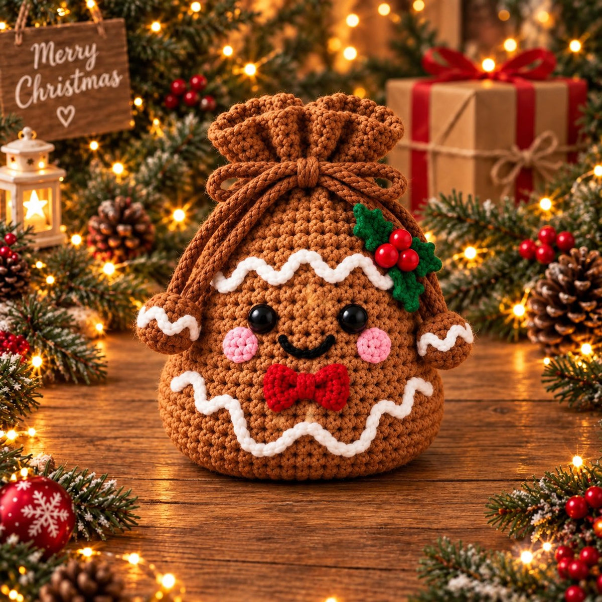 Christmas Crochet Character Gift Pouch