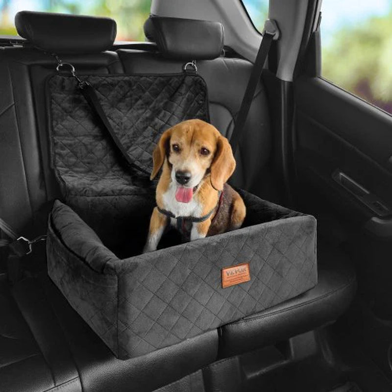 Dog Booster Car Seat with Pocket, Black