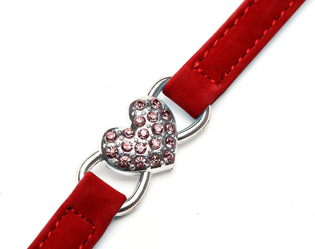 Velvet Cat Collar with Heart Charm & Bell