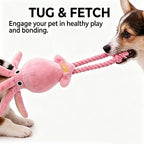 Miroken Squeaky Octopus Rope Chew Pet Toy