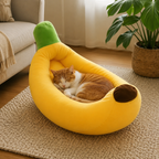 Banana Peel Plush Cat Sleeping Bed