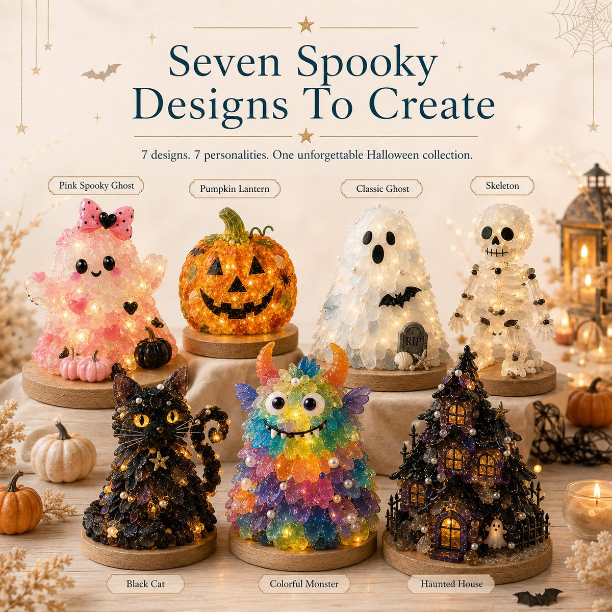 DIY Sea Glass Halloween Light-Up Collection