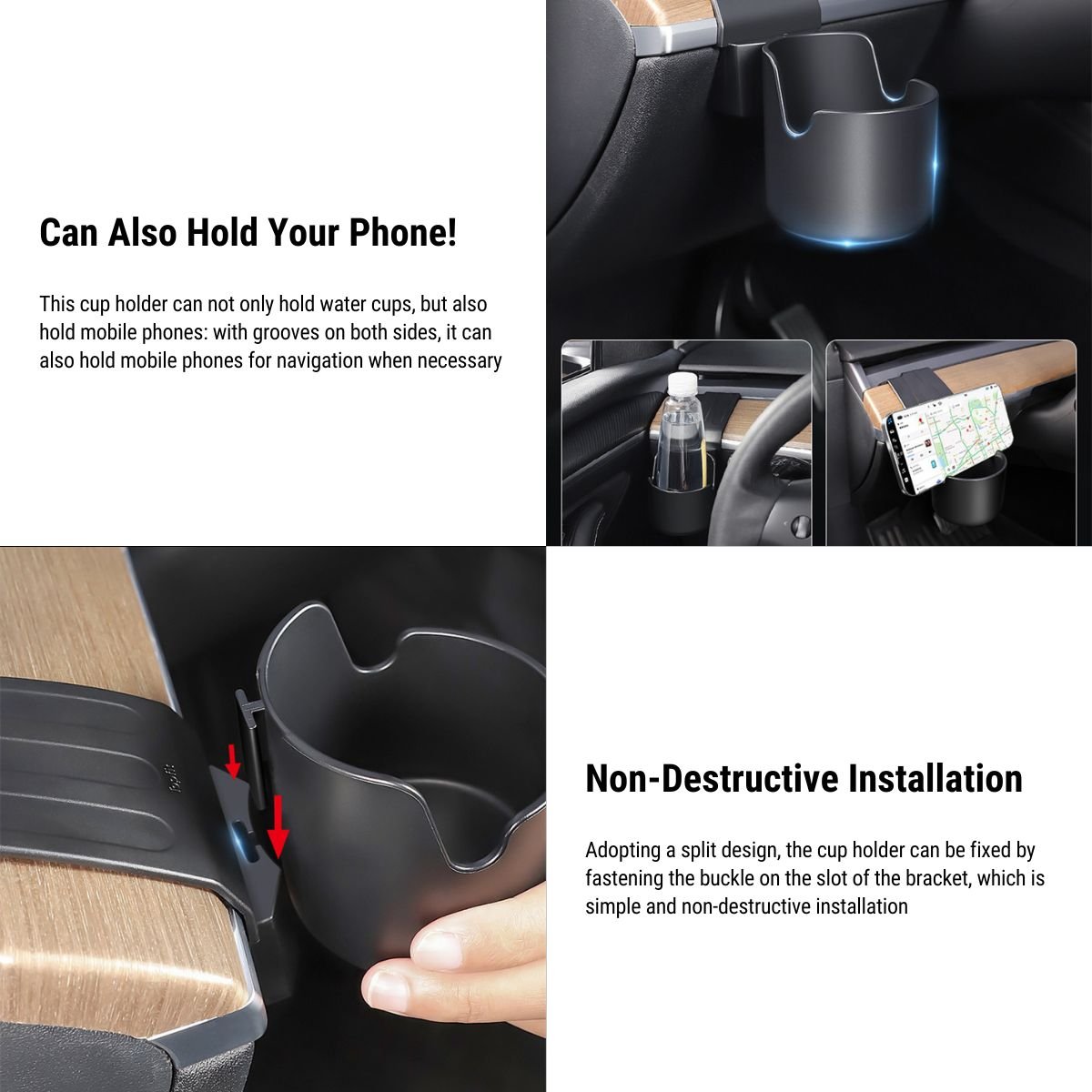 Dashboard Left Cup Holder for Tesla Model 3/Y