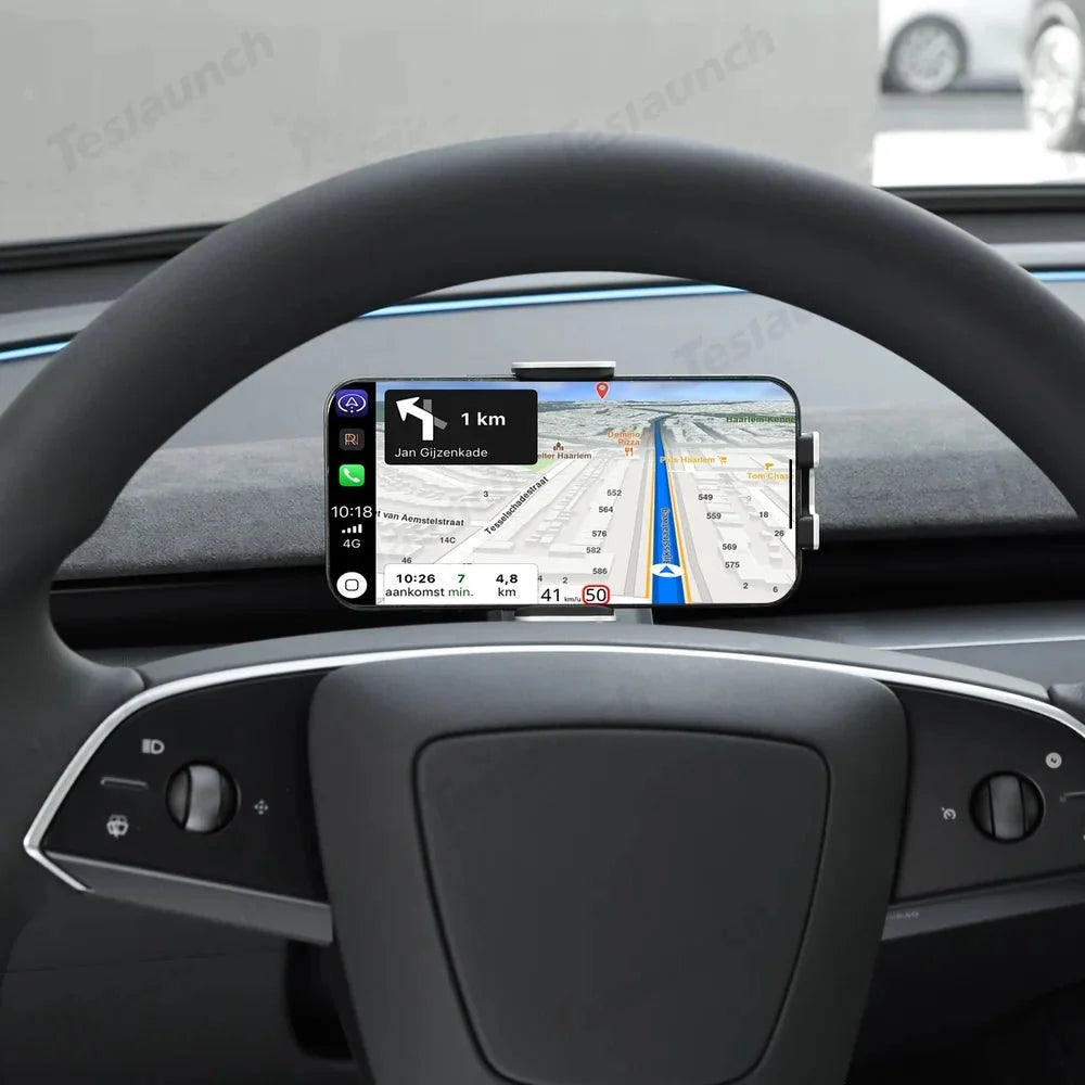 Dashboard Phone Holder with Solar Auto Clamp for 2026 New Tesla Model Y Standard