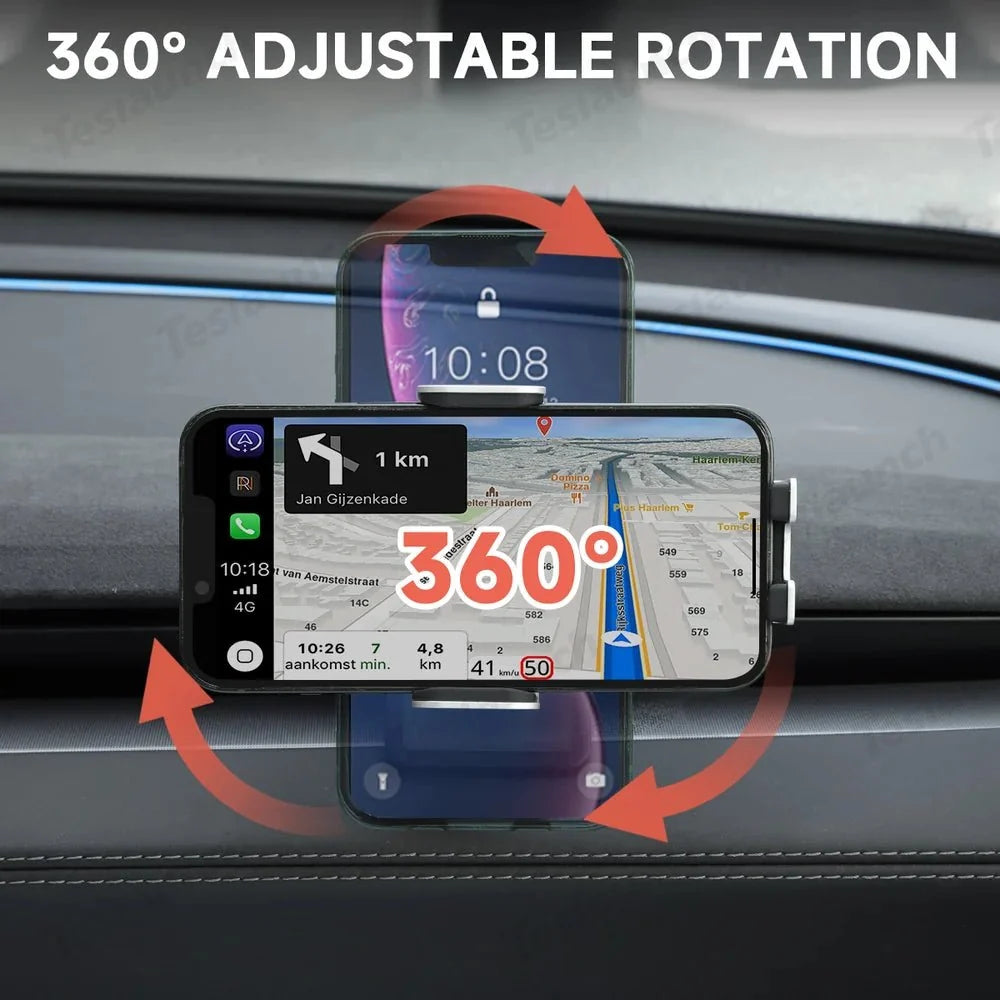 Dashboard Phone Holder with Solar Auto Clamp for 2026 New Tesla Model Y Standard