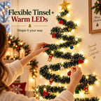 DIY Spiral Wall Christmas Tree With LED Lights