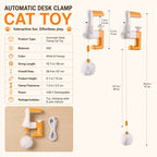 MirokenDesk Clamp Automatic Cat Teaser Toy - Keep Indoor Cats Busy While You Work