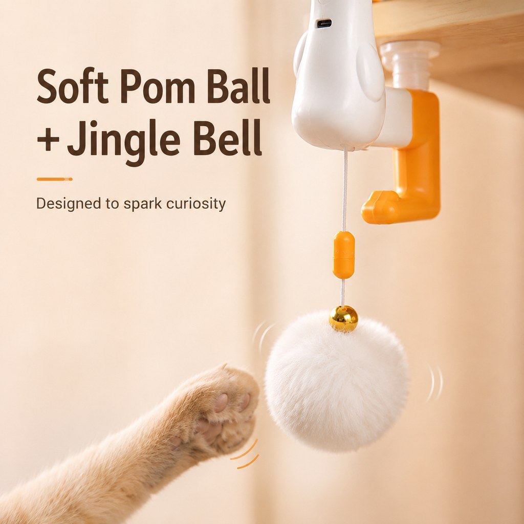 MirokenDesk Clamp Automatic Cat Teaser Toy - Keep Indoor Cats Busy While You Work