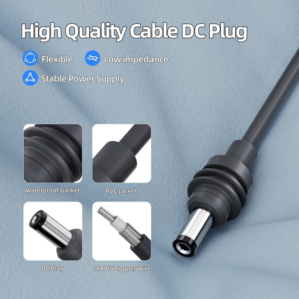 DeWalt Battery Adapter with DC Power Cable for Starlink Mini