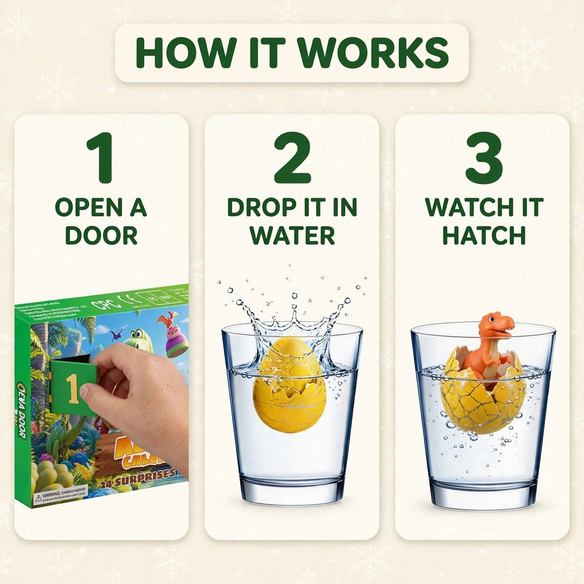 Dinosaur Egg Advent Calendar 2026 - 24 Dino Eggs that Hatch in Water