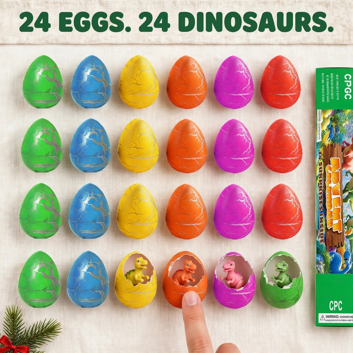 Dinosaur Egg Advent Calendar 2026 - 24 Dino Eggs that Hatch in Water