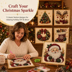 DIY Christmas Pearl Art Kit with Frame – 3D Bead Craft Decor