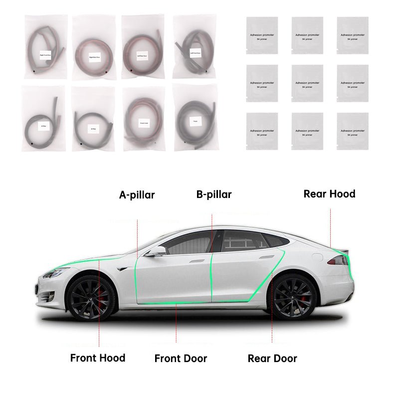 Door Seal Kit Soundproof Wind Noise Reduction Kit For Tesla All Models
