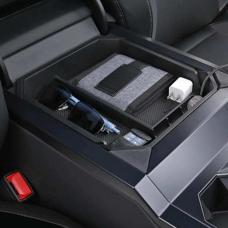 Double Layer Center Console Organizer Armrest Storage Box for Cybertruck