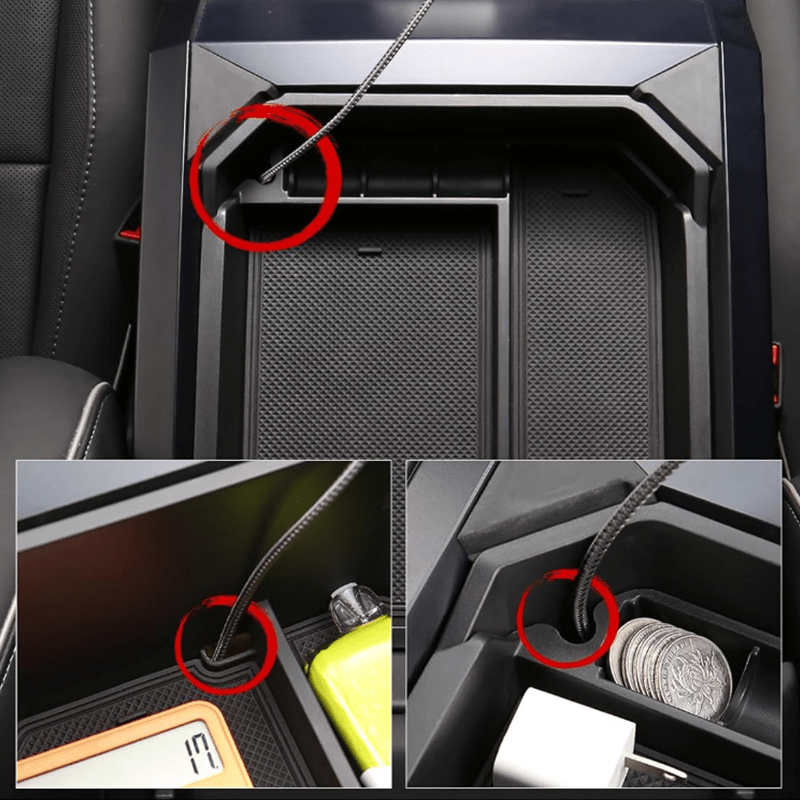 Double Layer Center Console Organizer Armrest Storage Box for Cybertruck