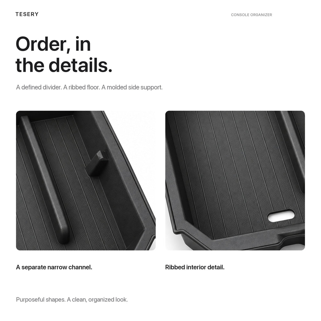 Double-Layer Center Console Storage Box for Model 3 Highland/Y Juniper | 3 Colors