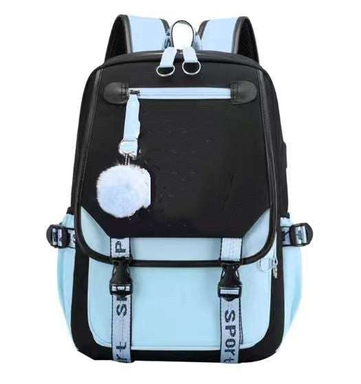 1Denim backpack, large capacity