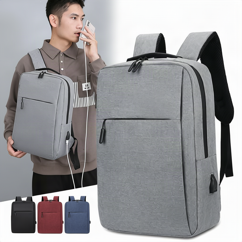 1Expandable canvas backpack with USB, up to 20 L, 16 inch
