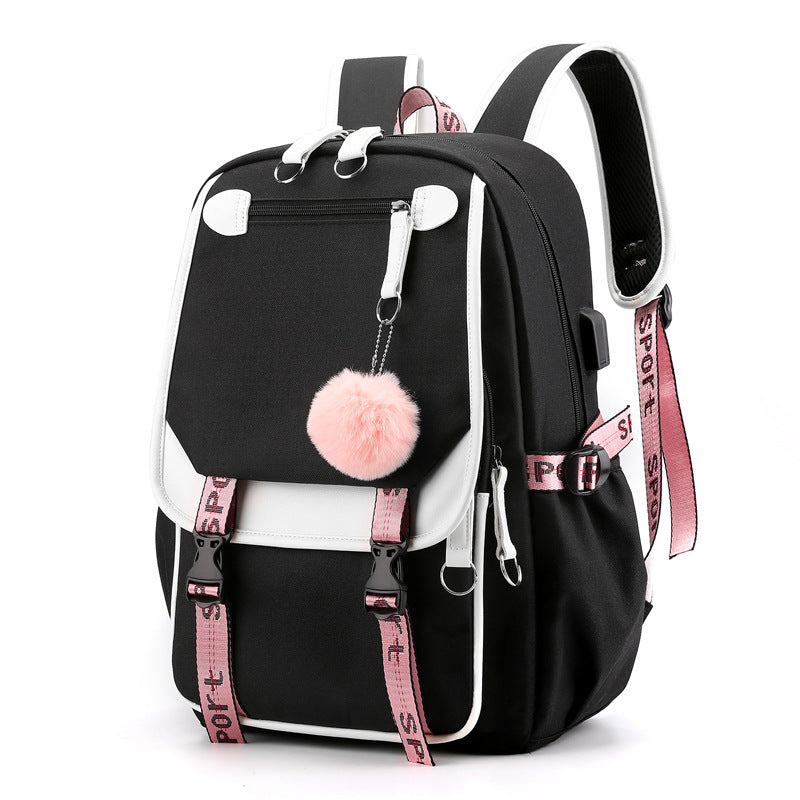 1Denim backpack, large capacity