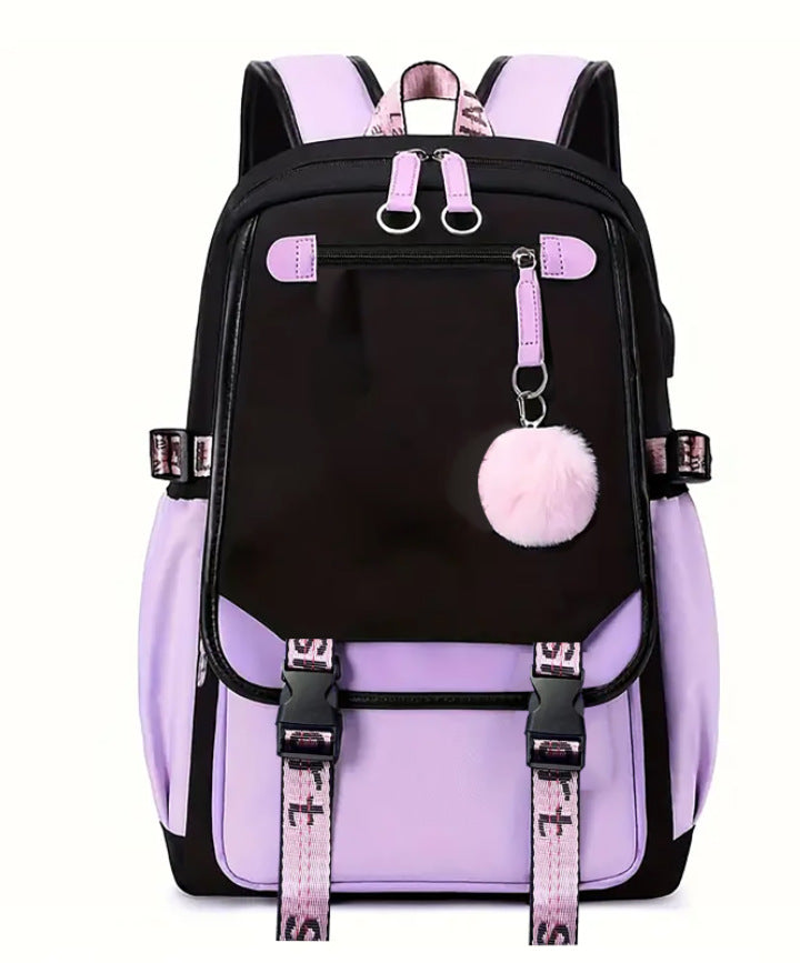 1Denim backpack, large capacity