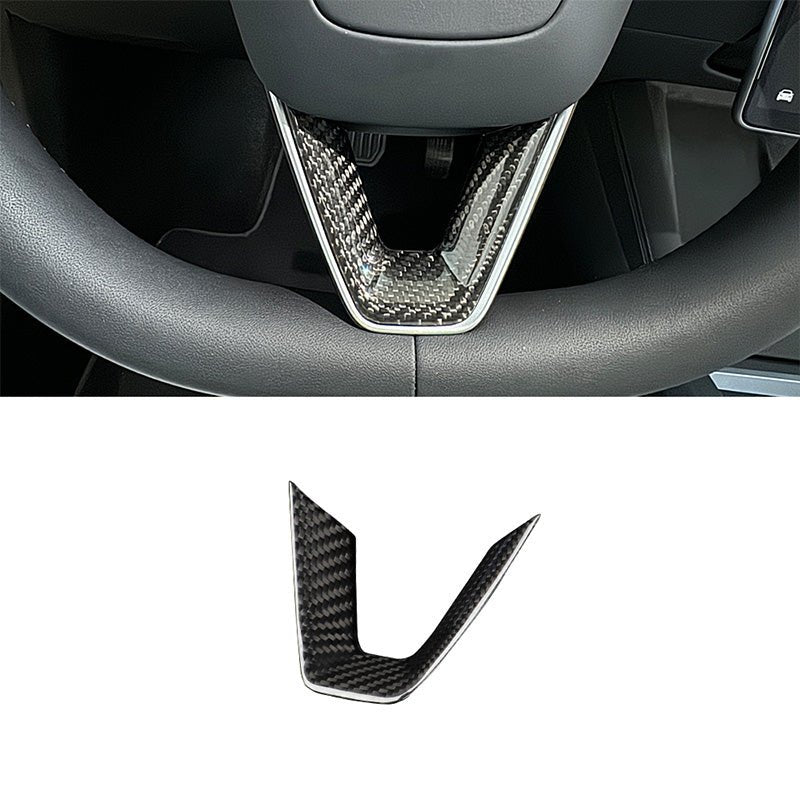 TESERT Dry Carbon Fiber Steering Wheel V-Cover for Model 3 Highland & Y Juniper