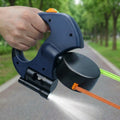 MirokenDual Dog Leash – 360° Tangle-Free Retractable with LED Light & Built-In Poop Bag Holder
