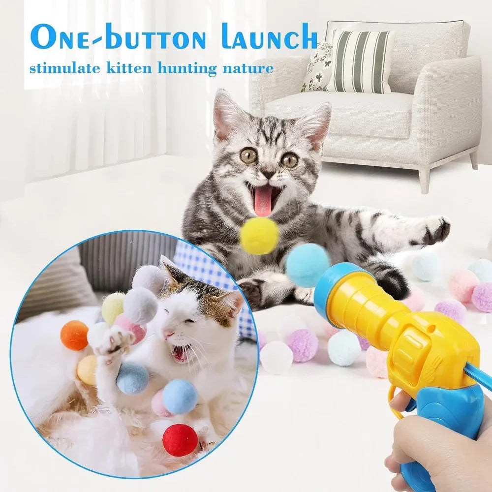 Pompom Launcher Cat Toy