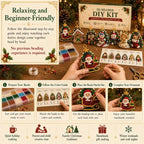 Beginner-Friendly DIY 3D Christmas Beaded Ornament Kit | Complete 4-Piece Set with Glass Beads, All Tools & Step-by-Step Guide Included