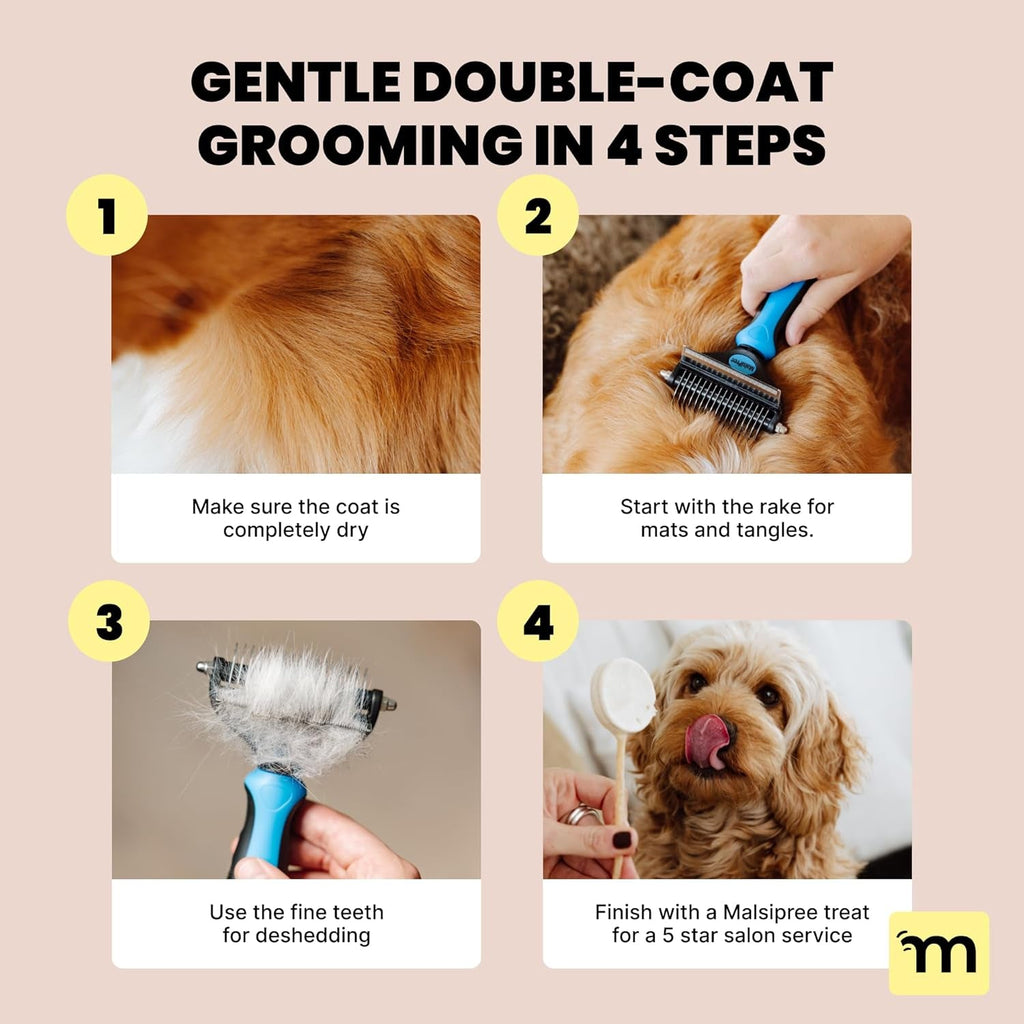 2-in-1 Dog Deshedding Brush & Rake