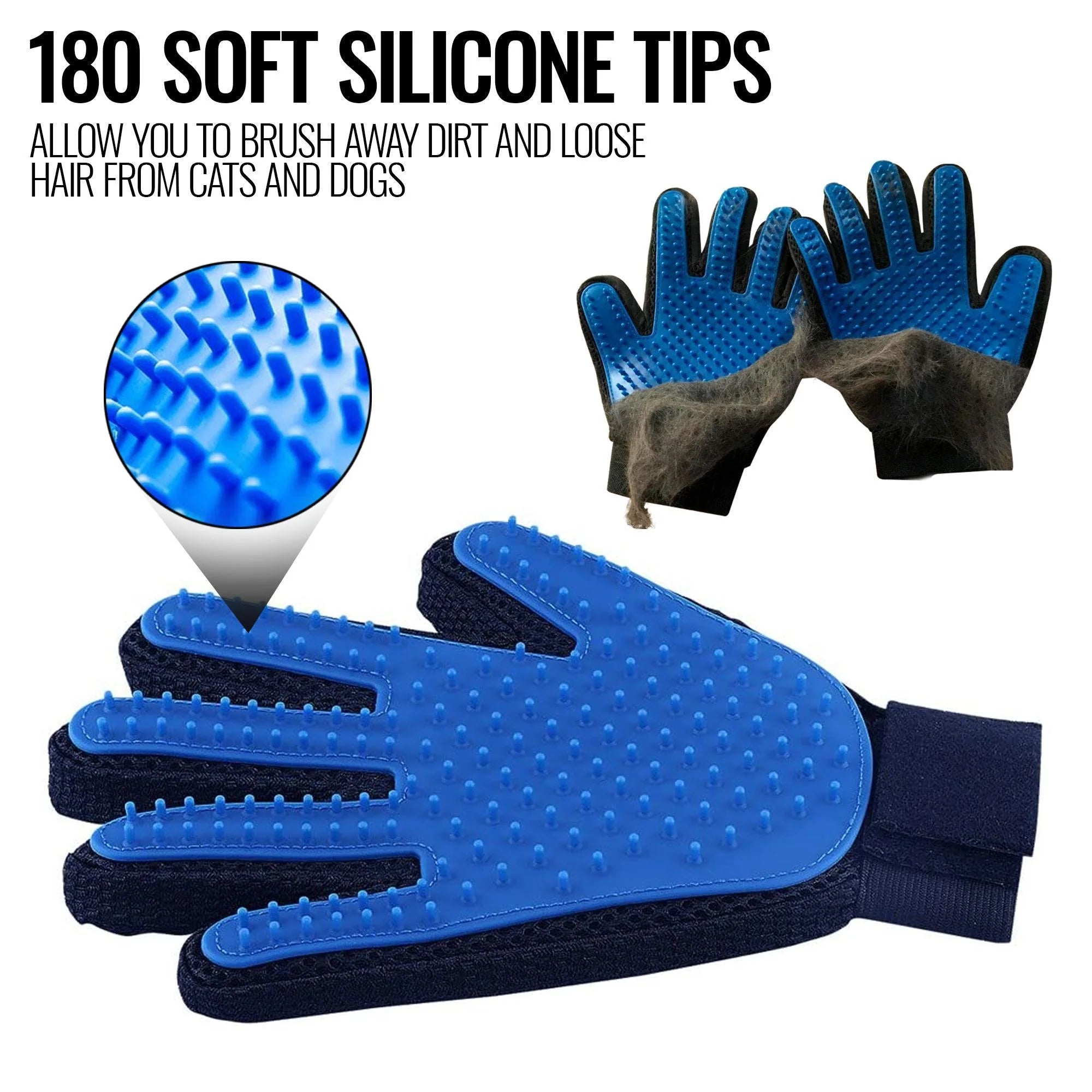 Pet Deshedding Grooming Gloves