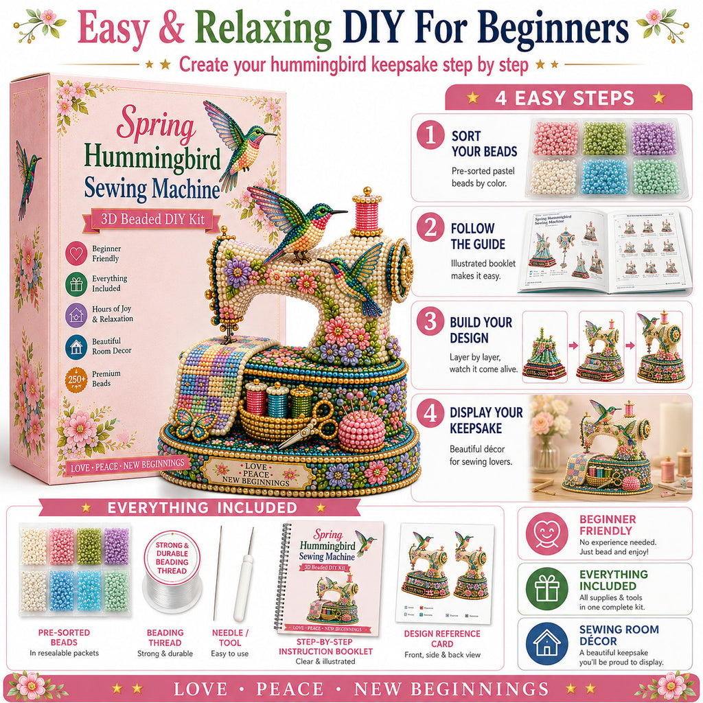 DIY Bead Kit Spring Hummingbird Sewing Theme