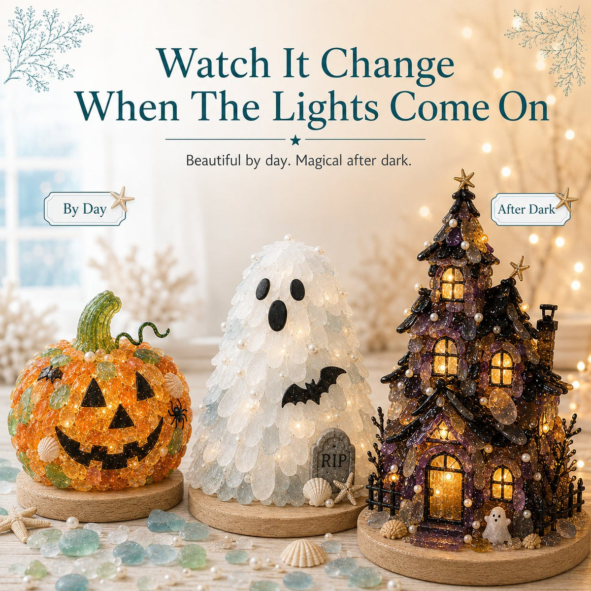 DIY Sea Glass Halloween Light-Up Collection
