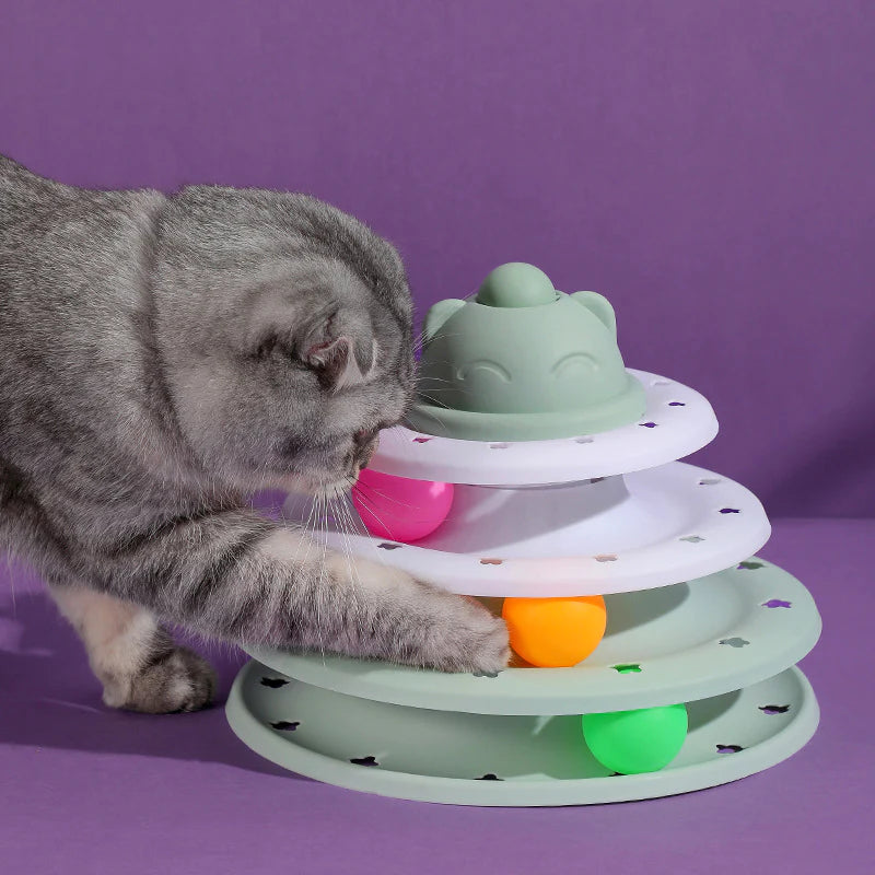 Cat Toy Tower with Tracks