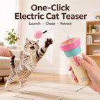 MirokenOne-Click Electric Cat Teaser Launcher for Indoor Cats - Chase & Pounce Play Without Constant Wand Waving