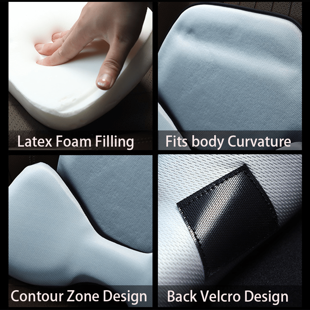 Ergonomic Ice Silk Breathable Lumbar Support Pillow - Fits All Cars
