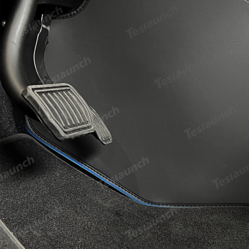Extended-Length Center Console Side Kick Protection Pads -2-Piece Napa Leather Set for Tesla Model Y Juniper 2025+