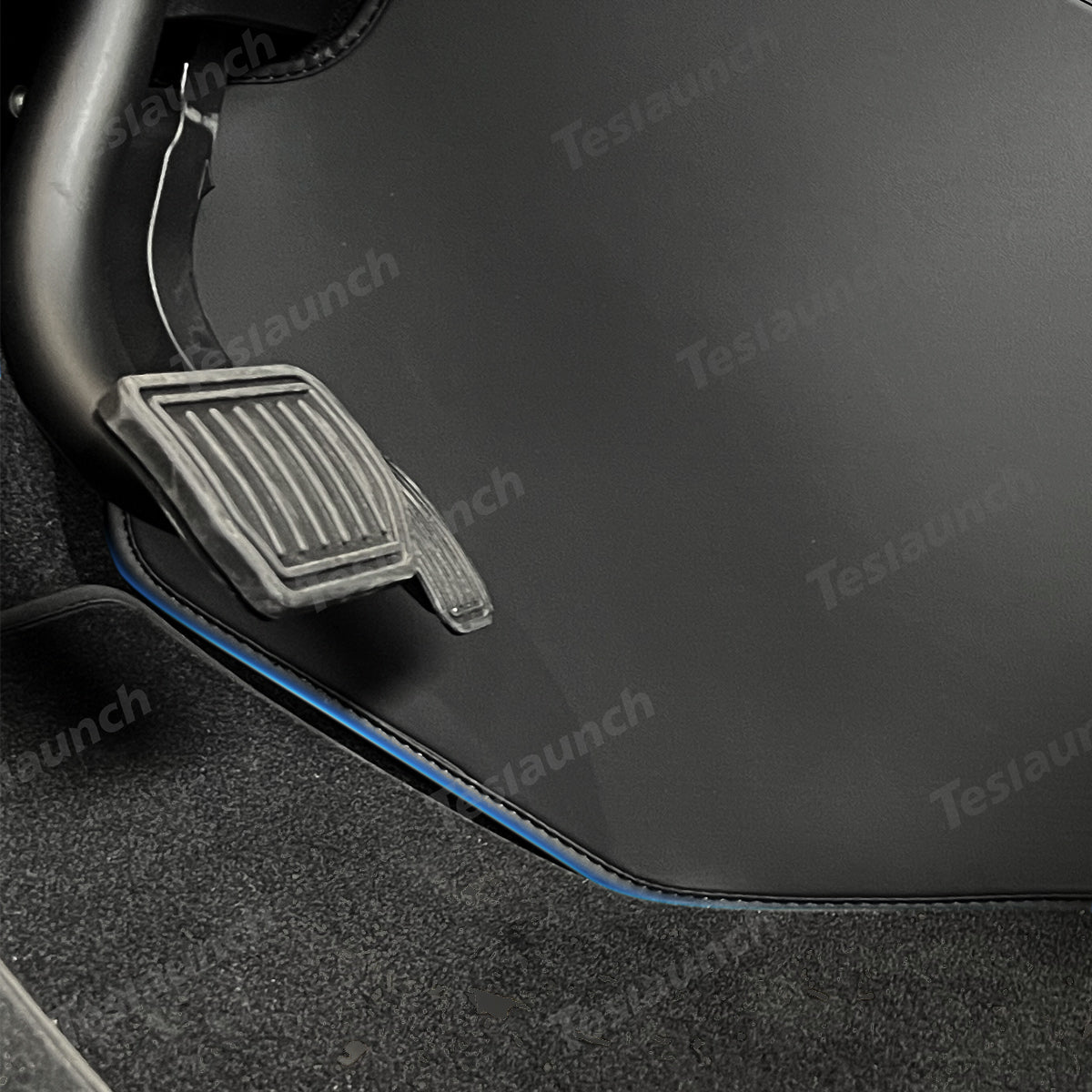 Extended-Length Center Console Side Kick Protection Pads -2-Piece Napa Leather Set for Tesla Model Y Juniper 2025+