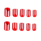 Ruby Red Cat Eye Square Press On Nails | Medium Short | 24 Count
