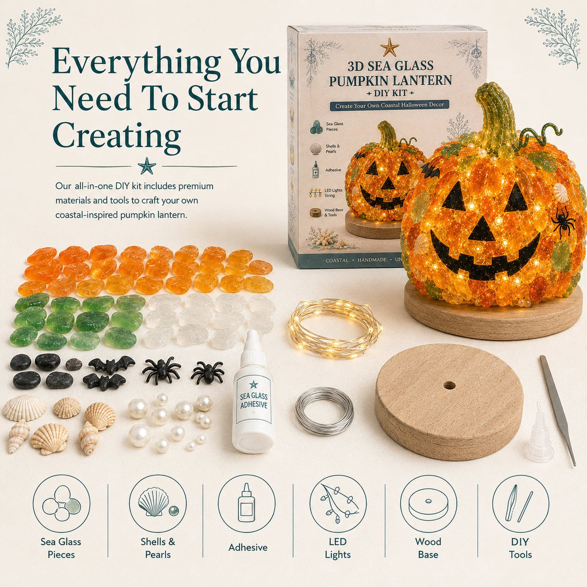 DIY Sea Glass Halloween Light-Up Collection
