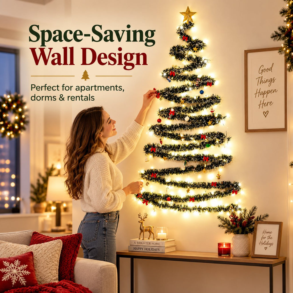 DIY Spiral Wall Christmas Tree With LED Lights