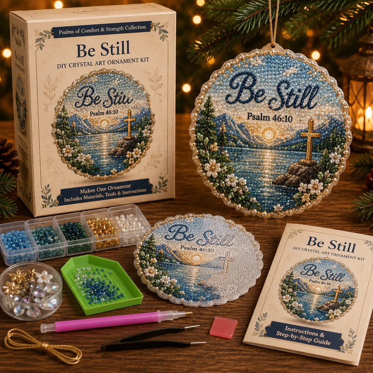 Beginner-Friendly Scripture Pearl Diamond Art Ornament DIY Kit
