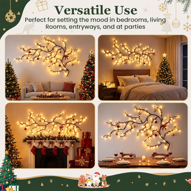 Flexible LED Branch Lights | Remote-Controlled Holiday Wall Decor