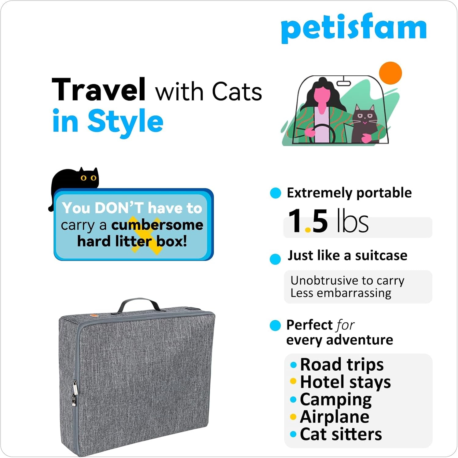Miroken Portable Travel Cat Litter Box