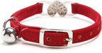 Velvet Cat Collar with Heart Charm & Bell