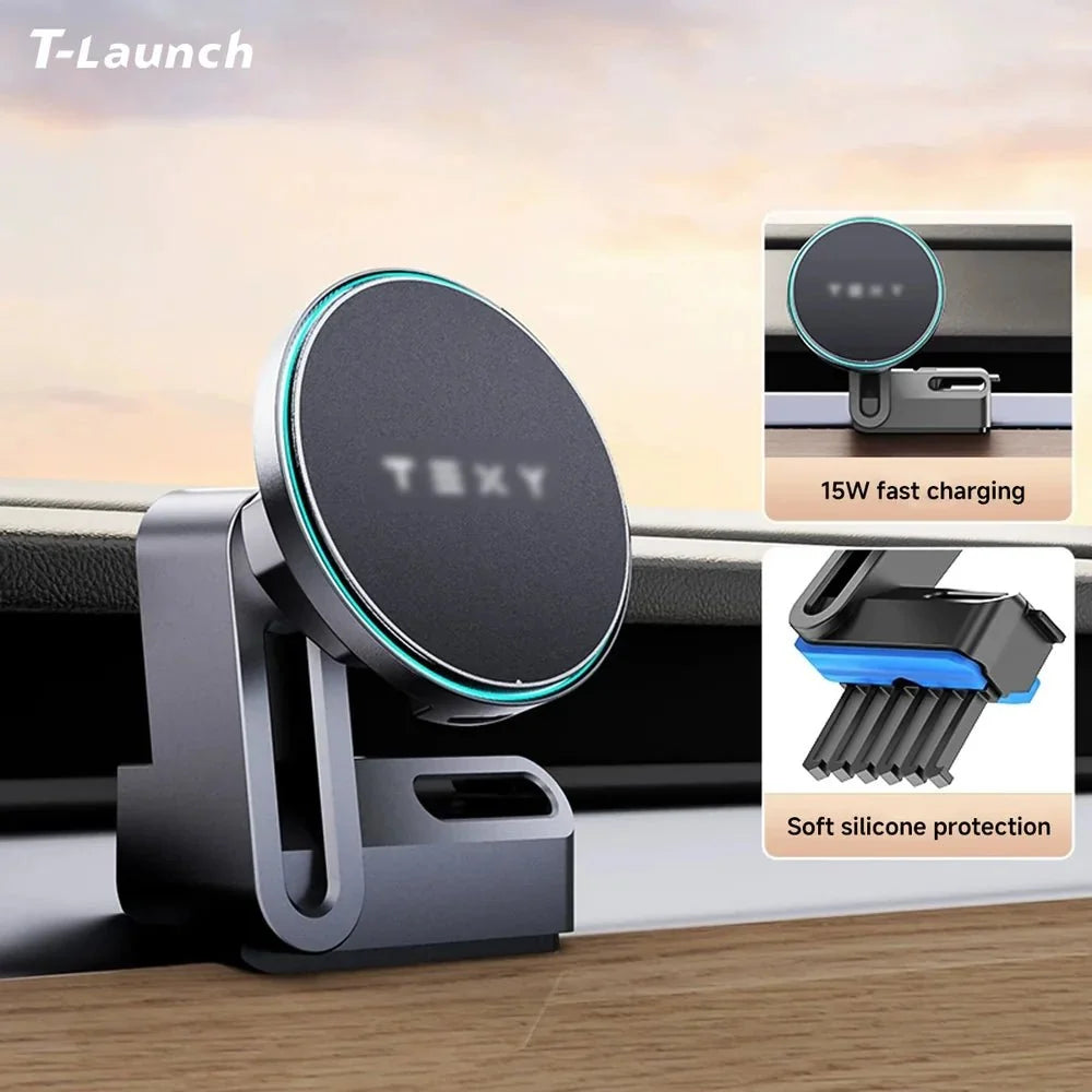 Fast Charging-Magnetic Suction Smart Fast Charging Mobile Phone Holder For Tesla Model 3/Y (for left hand drive )