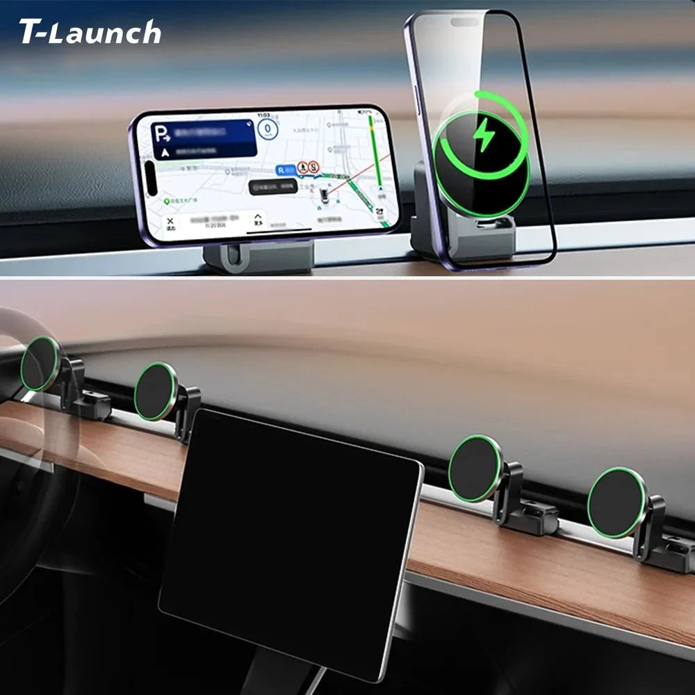 Fast Charging-Magnetic Suction Smart Fast Charging Mobile Phone Holder For Tesla Model 3/Y (for left hand drive )
